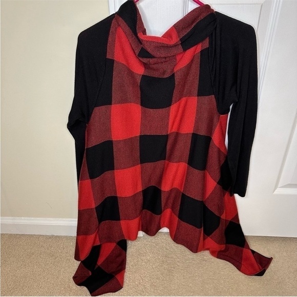 Torrid Buffalo Plaid Open Front Drape Sweater 0X - Picture 5 of 5